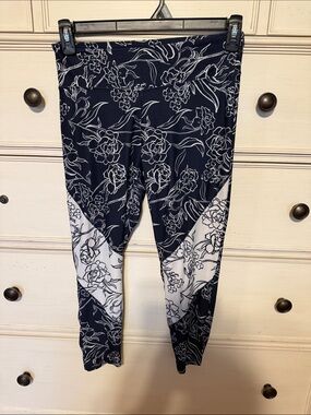 Balance Collection Navy and White Floral Leggings - Kids Active Bottoms